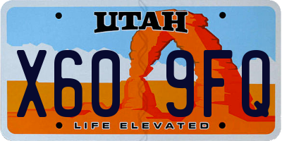 UT license plate X609FQ