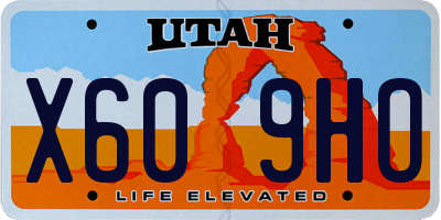UT license plate X609HO