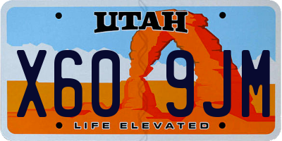 UT license plate X609JM