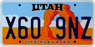 UT license plate X609NZ