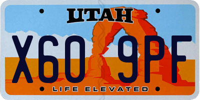 UT license plate X609PF