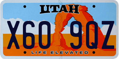 UT license plate X609QZ