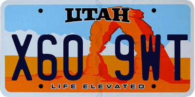 UT license plate X609WT