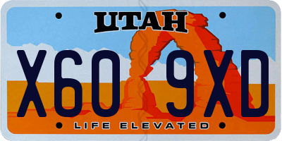 UT license plate X609XD