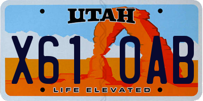 UT license plate X610AB