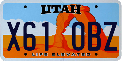 UT license plate X610BZ