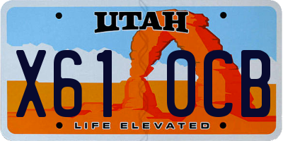 UT license plate X610CB