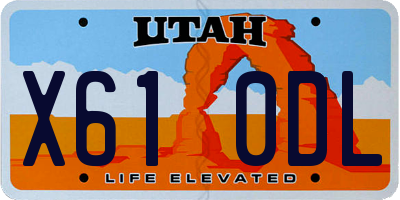 UT license plate X610DL