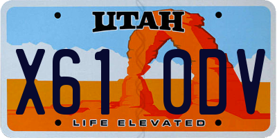 UT license plate X610DV