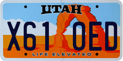 UT license plate X610ED