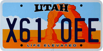 UT license plate X610EE