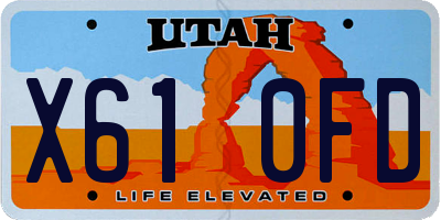 UT license plate X610FD