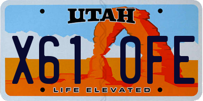 UT license plate X610FE