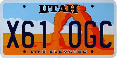 UT license plate X610GC