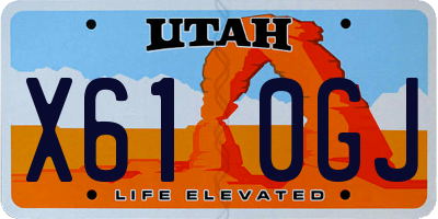 UT license plate X610GJ