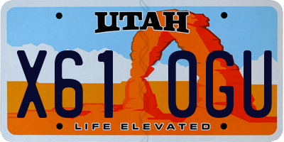 UT license plate X610GU