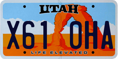 UT license plate X610HA