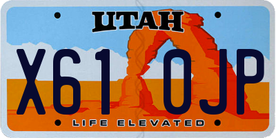 UT license plate X610JP
