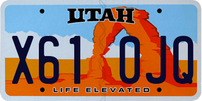 UT license plate X610JQ