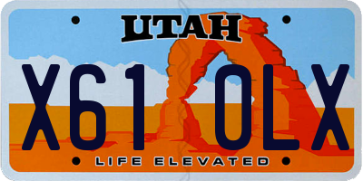 UT license plate X610LX