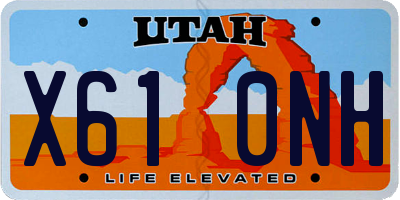 UT license plate X610NH