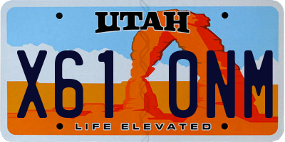 UT license plate X610NM