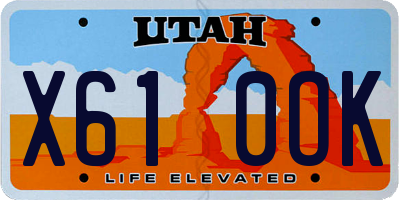 UT license plate X610OK