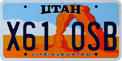 UT license plate X610SB