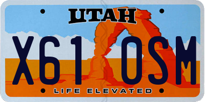 UT license plate X610SM
