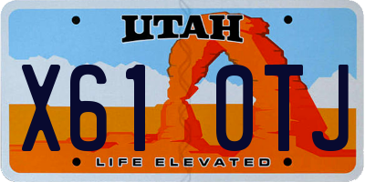 UT license plate X610TJ