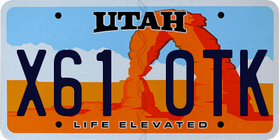 UT license plate X610TK