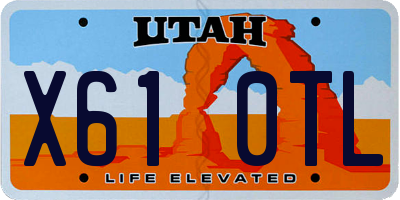 UT license plate X610TL