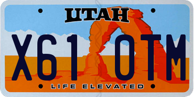 UT license plate X610TM