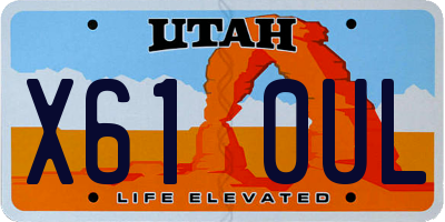 UT license plate X610UL