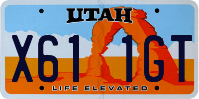 UT license plate X611GT