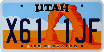 UT license plate X611JF