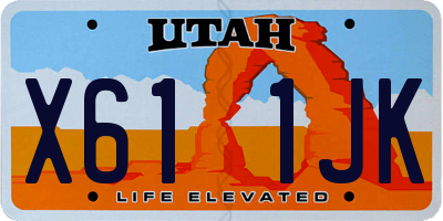 UT license plate X611JK