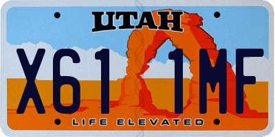 UT license plate X611MF