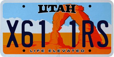 UT license plate X611RS