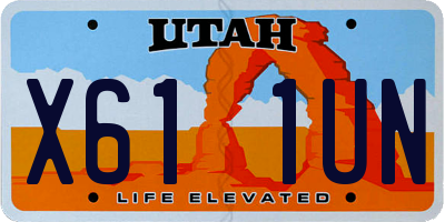 UT license plate X611UN