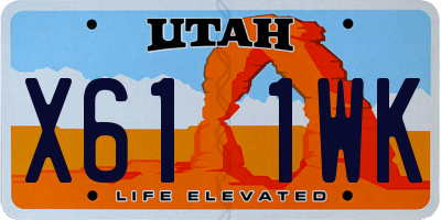 UT license plate X611WK