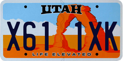 UT license plate X611XK
