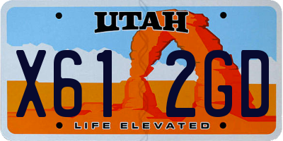 UT license plate X612GD