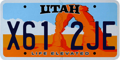 UT license plate X612JE