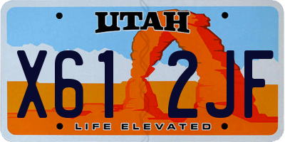 UT license plate X612JF