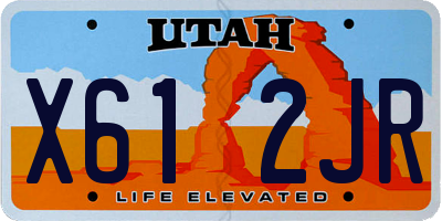 UT license plate X612JR