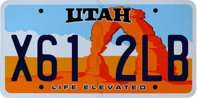 UT license plate X612LB