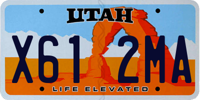 UT license plate X612MA