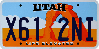 UT license plate X612NI
