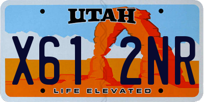 UT license plate X612NR
